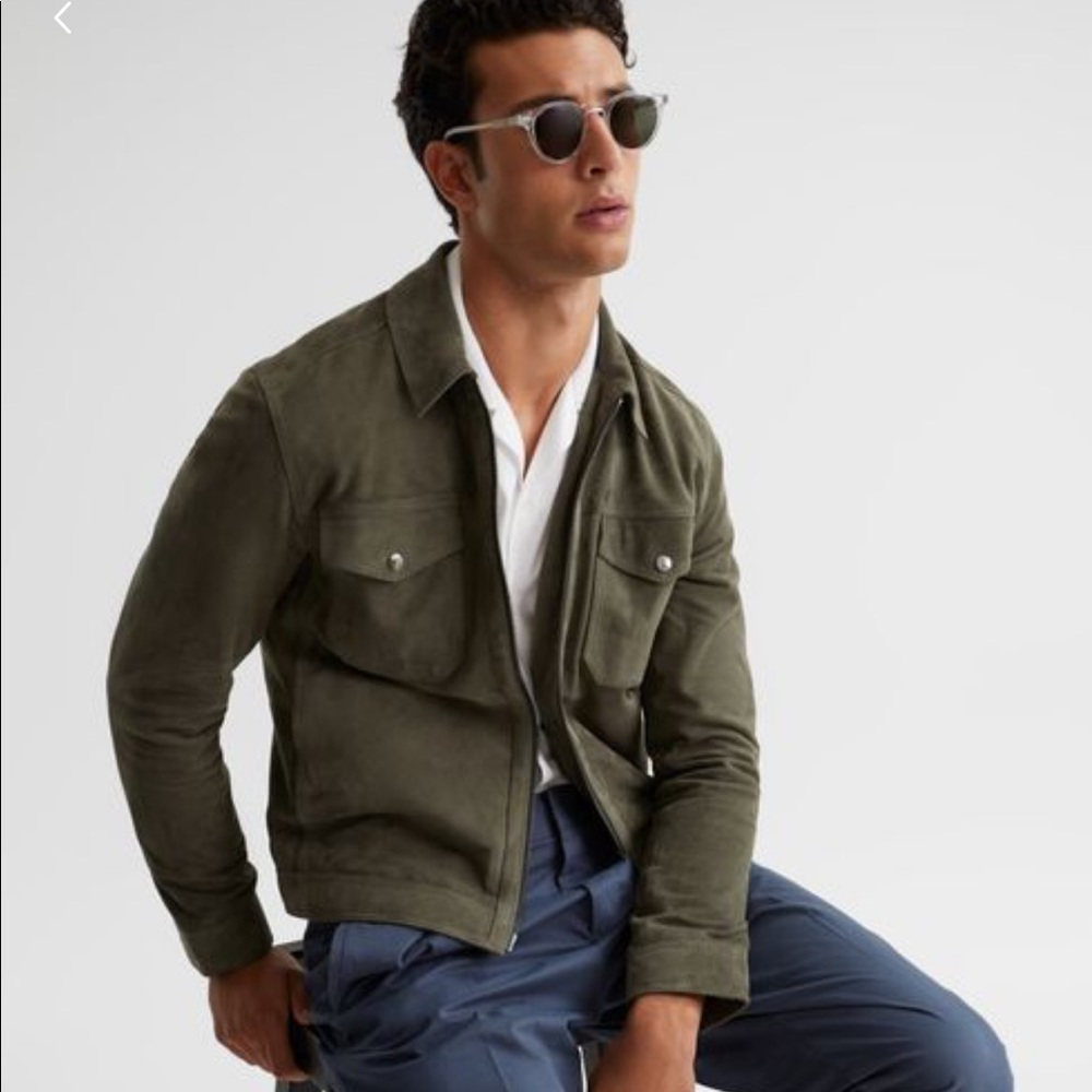 PIKE
SUEDE ZIP THROUGH TRUCKER JACKET